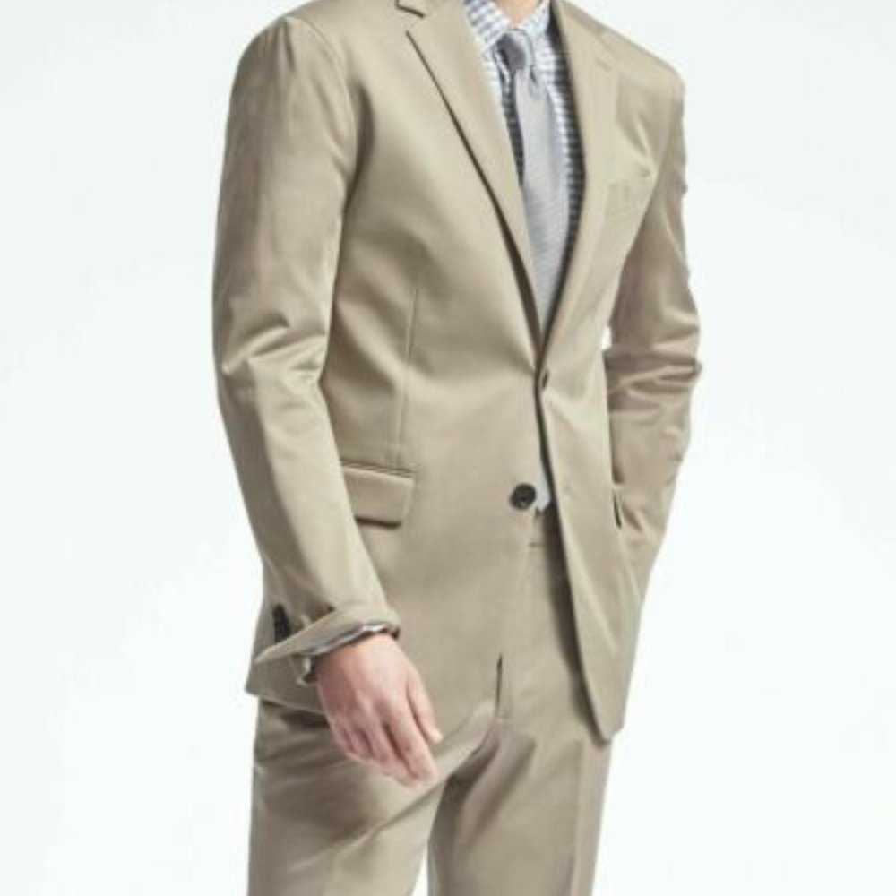 Banana Republic Men's Stretch Cotton Blend Suit